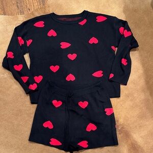 Red and black lounge set